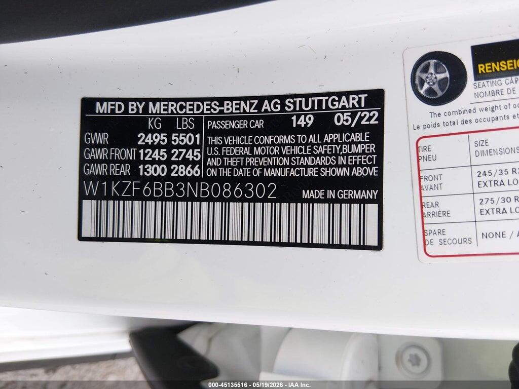 W1KZF6BB3NB086302 2022 MERCEDES-BENZ AMG E 53 photo no. 9