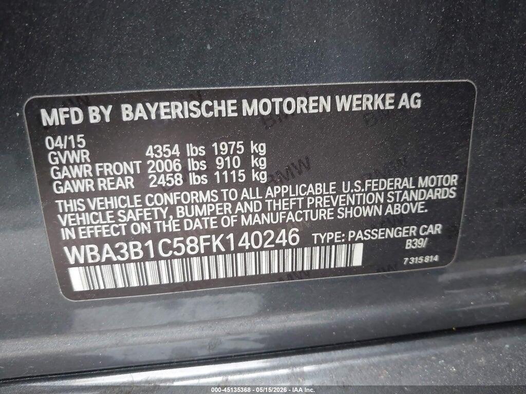WBA3B1C58FK140246 2015 BMW 320I photo no. 9