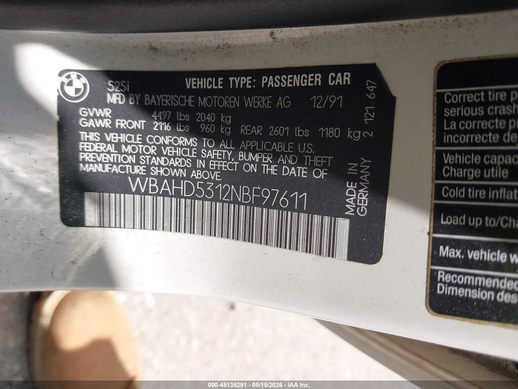 WBAHD5312NBF97611 1992 BMW 525 photo no. 9