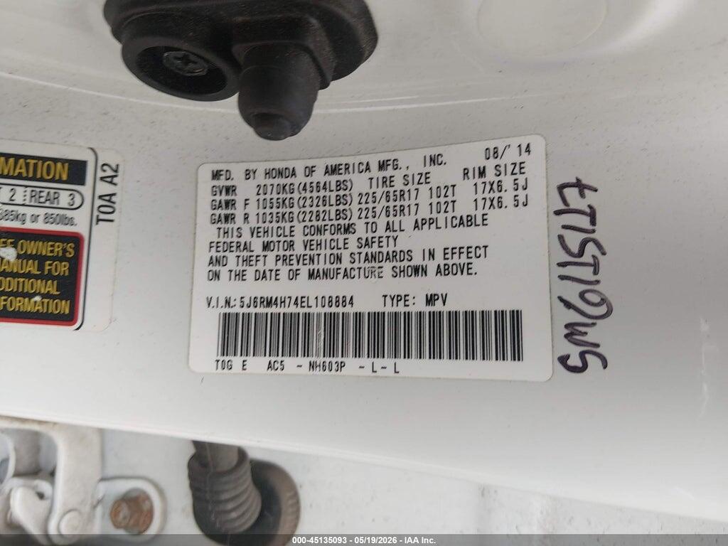 5J6RM4H74EL108884 2014 HONDA CR-V photo no. 9