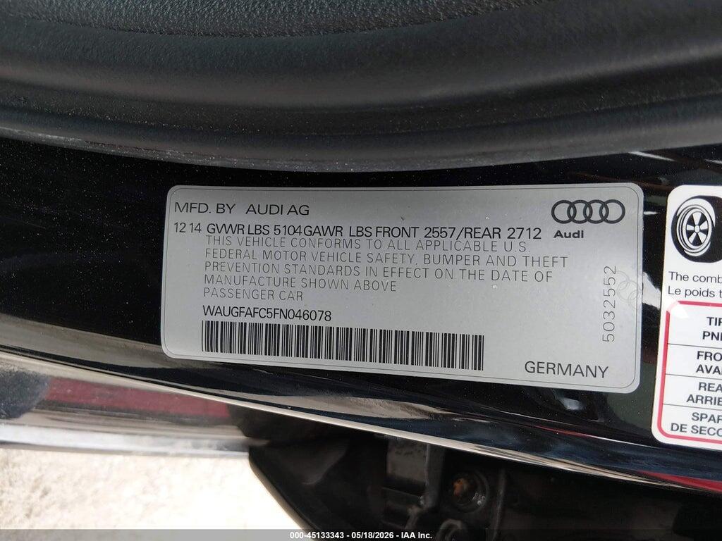 WAUGFAFC5FN046078 2015 AUDI A6 photo no. 9