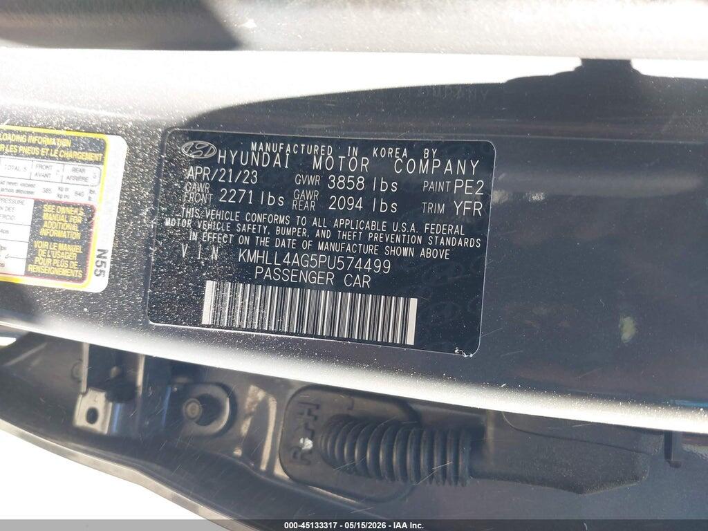 KMHLL4AG5PU574499 2023 HYUNDAI ELANTRA photo no. 9