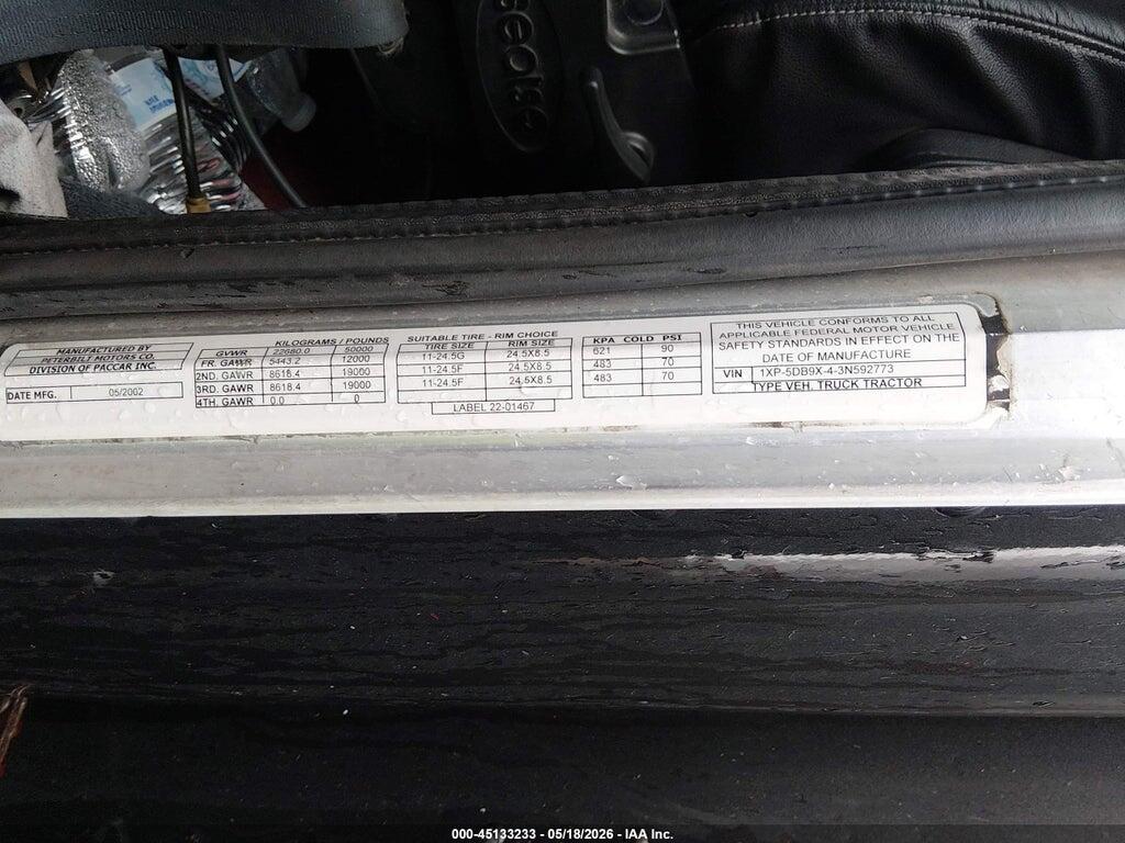 1XP5DB9X43N592773 2003 PETERBILT 379 photo no. 8