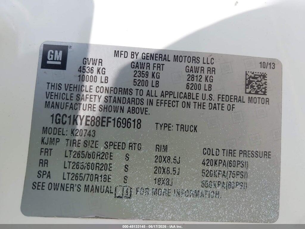 1GC1KYE88EF169618 2014 CHEVROLET SILVERADO 2500HD photo no. 9