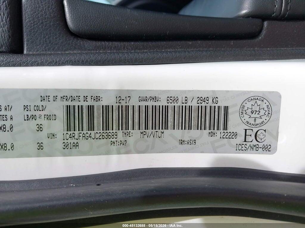 1C4RJFAG4JC263689 2018 JEEP GRAND CHEROKEE photo no. 9