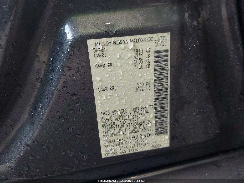 1N4AL3AP1FN922500 2015 NISSAN ALTIMA photo no. 9