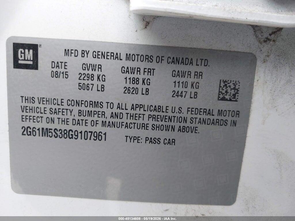 2G61M5S38G9107961 2016 CADILLAC XTS photo no. 9