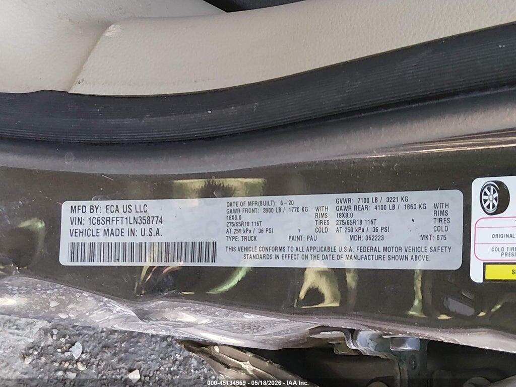 1C6SRFFT1LN358774 2020 RAM 1500 photo no. 9