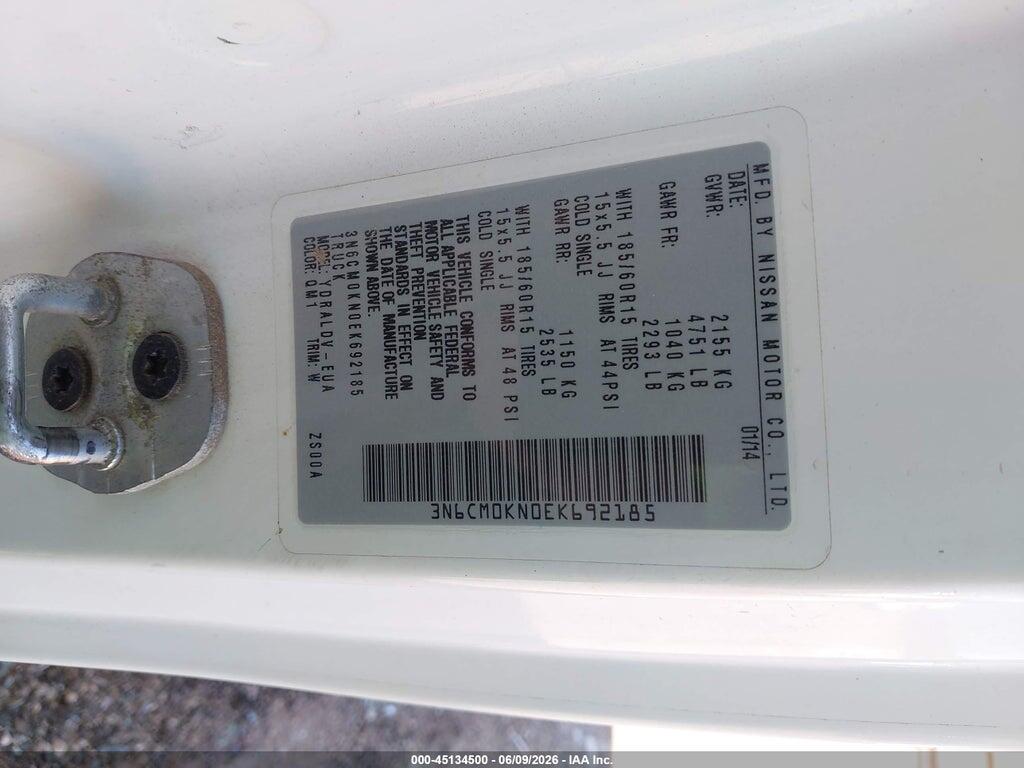 3N6CM0KN0EK692185 2014 NISSAN NV200 photo no. 9