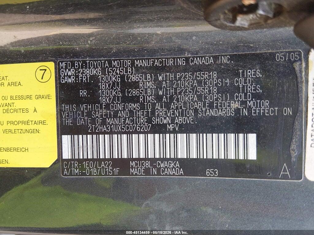 2T2HA31UX5C076207 2005 LEXUS RX 330 photo no. 9