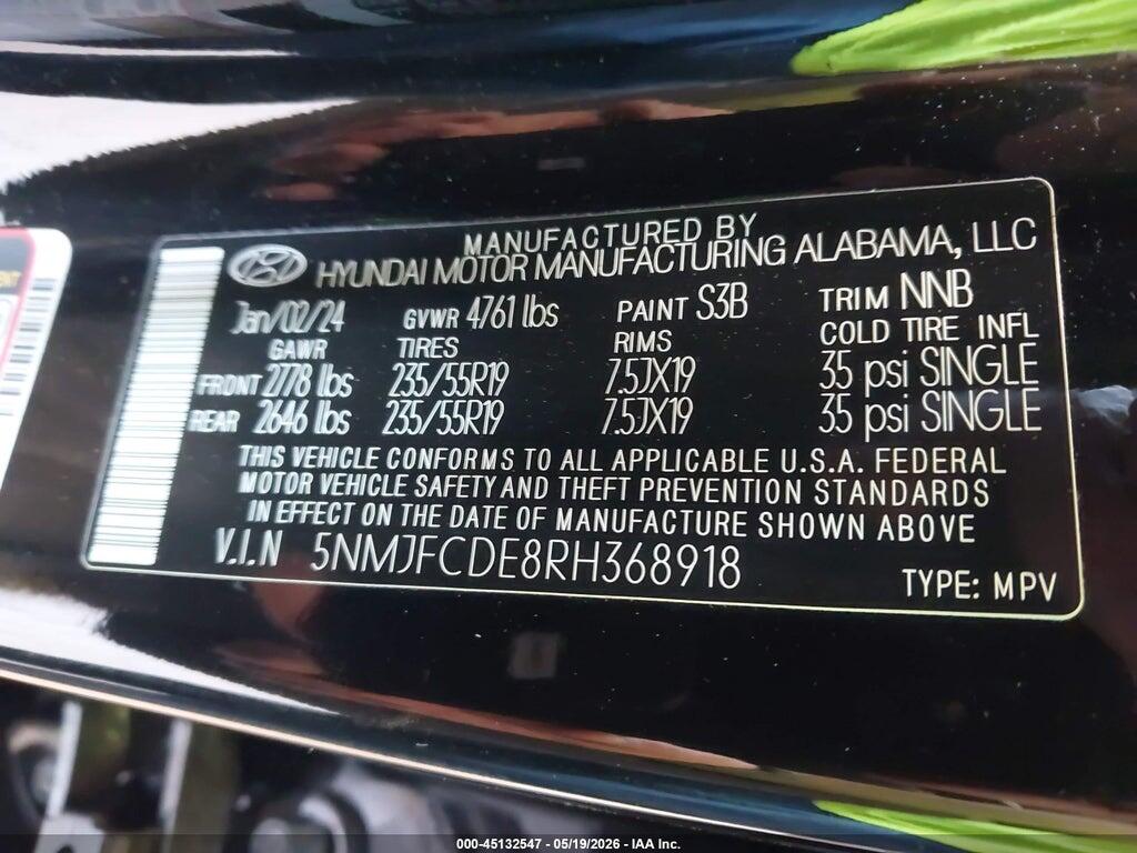 5NMJFCDE8RH368918 2024 HYUNDAI TUCSON photo no. 9