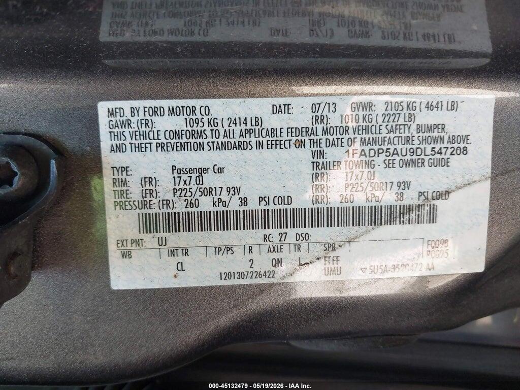 1FADP5AU9DL547208 2013 FORD C-MAX HYBRID photo no. 9