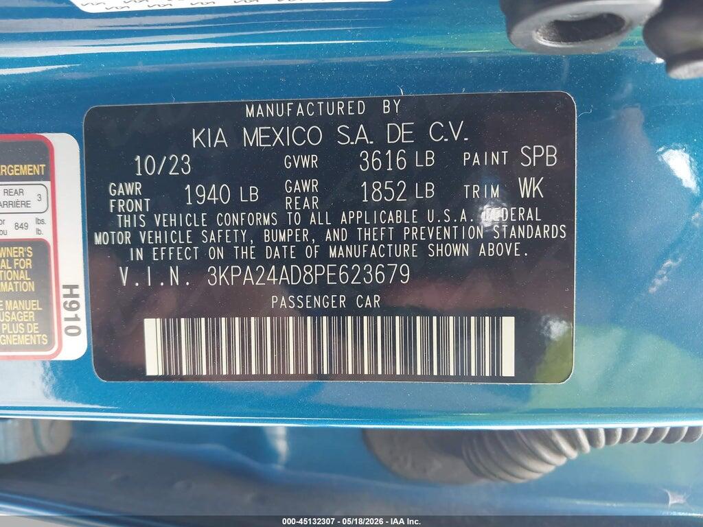 3KPA24AD8PE623679 2023 KIA RIO photo no. 9