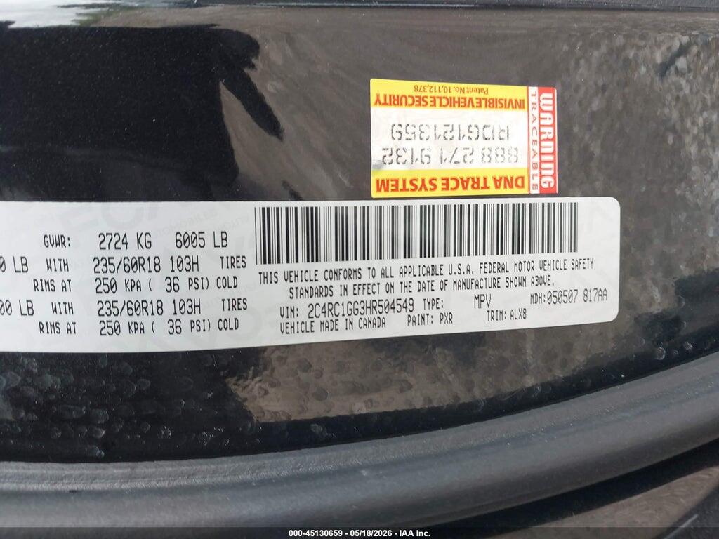 2C4RC1GG3HR504549 2017 CHRYSLER PACIFICA photo no. 9