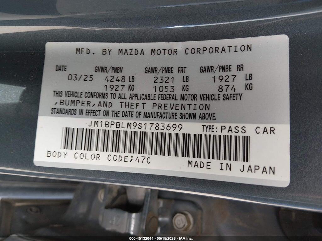 JM1BPBLM9S1783699 2025 MAZDA MAZDA3 photo no. 9