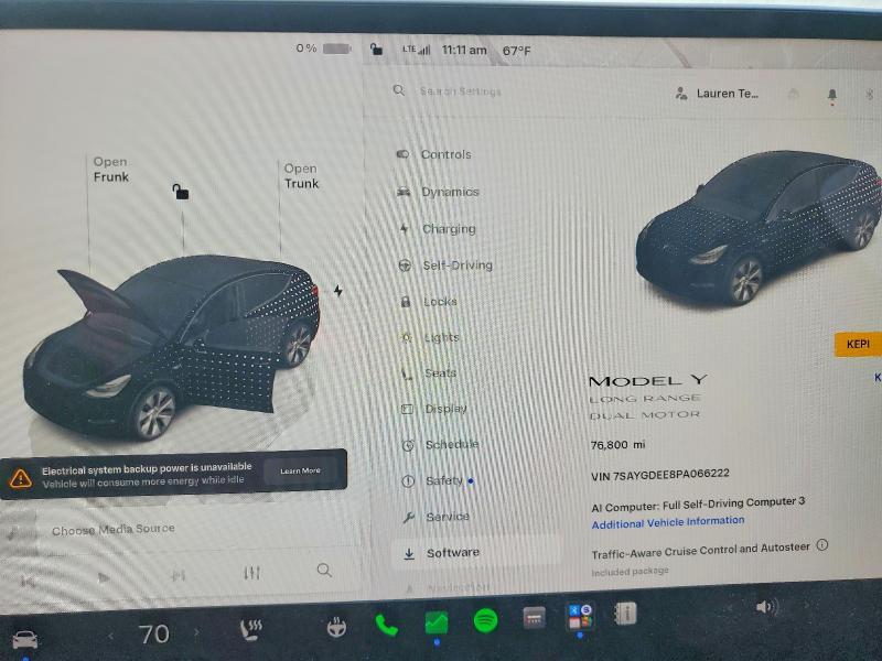 7SAYGDEE8PA066222 2023 TESLA MODEL Y photo no. 9