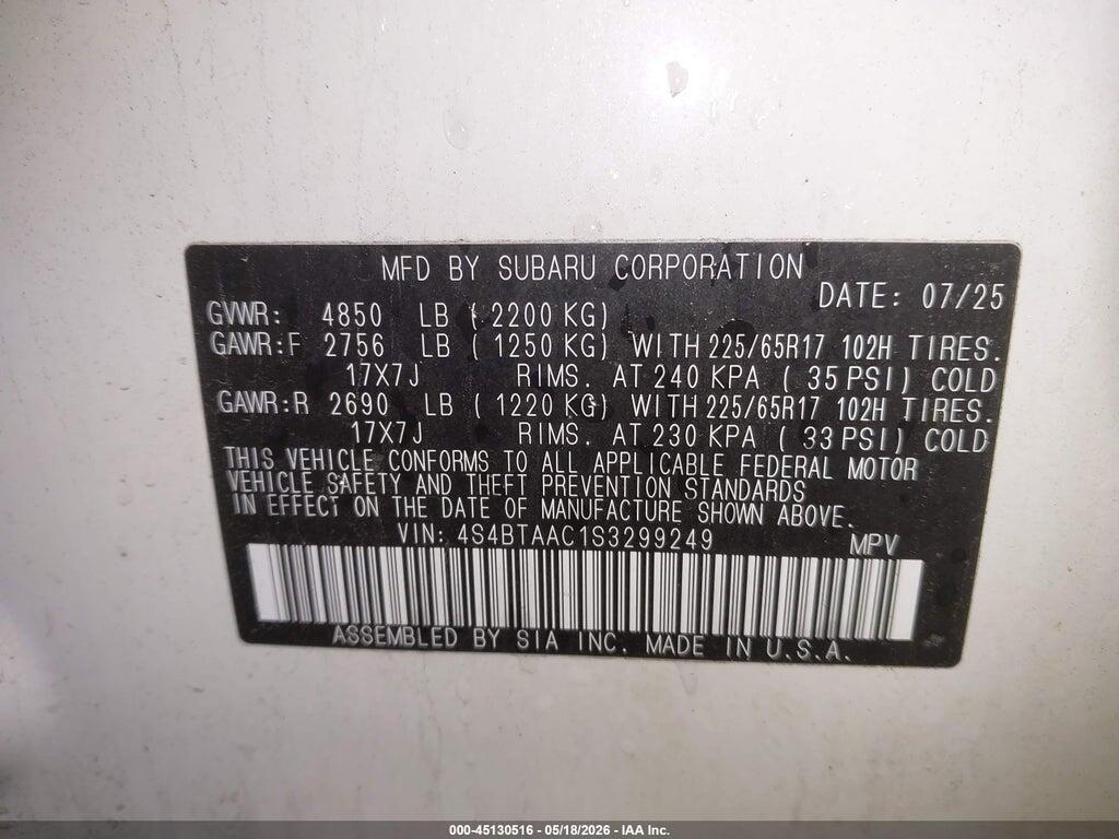 4S4BTAAC1S3299249 2025 SUBARU OUTBACK photo no. 9