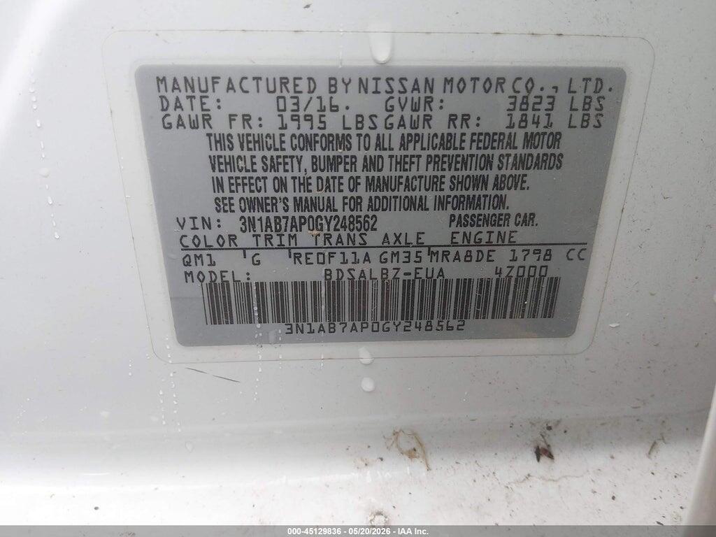 3N1AB7AP0GY248562 2016 NISSAN SENTRA photo no. 9