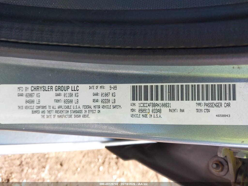 1C3CC4FB8AN100831 2010 CHRYSLER SEBRING photo no. 9