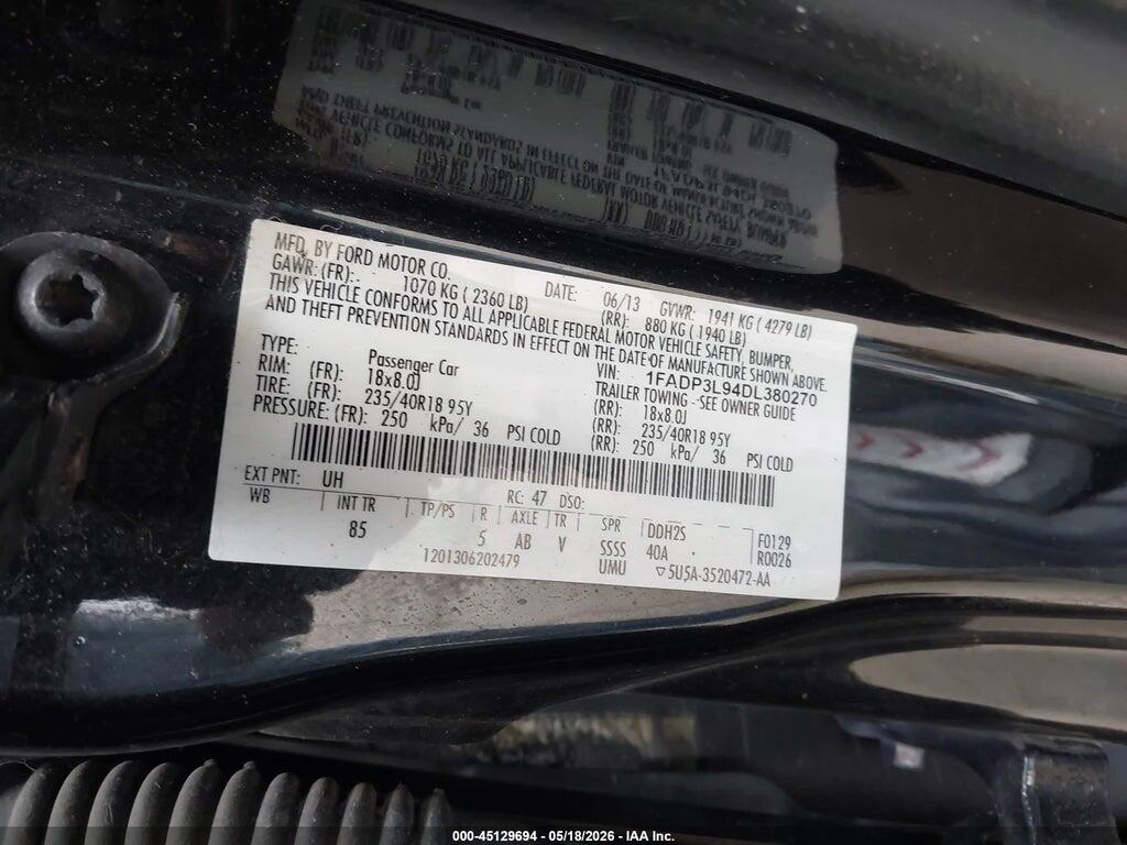 1FADP3L94DL380270 2013 FORD FOCUS ST photo no. 9