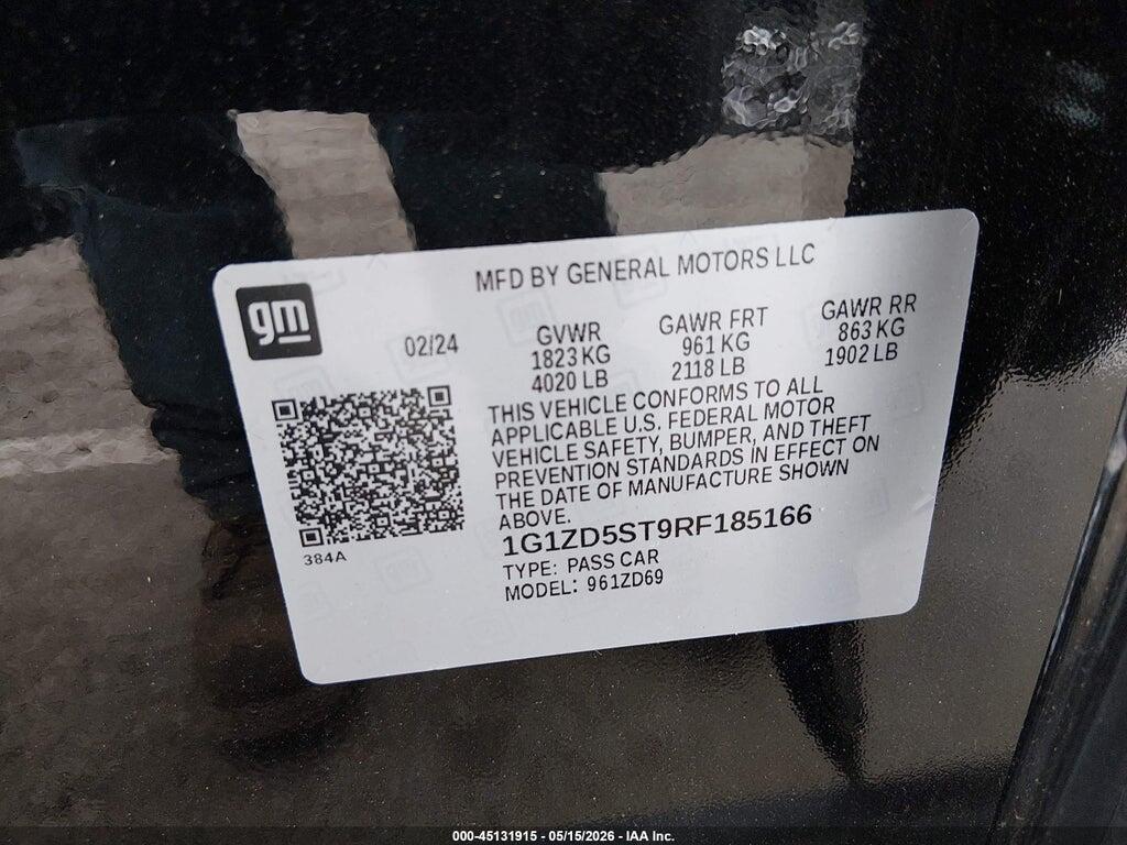 1G1ZD5ST9RF185166 2024 CHEVROLET MALIBU photo no. 9