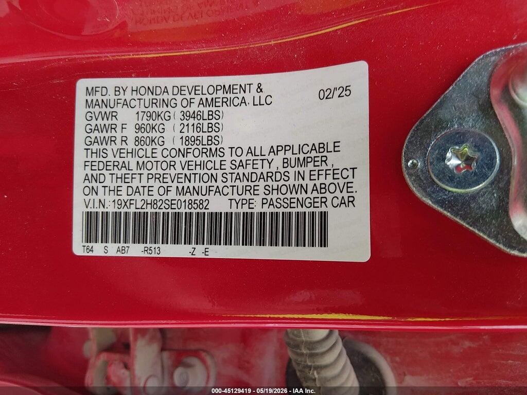 19XFL2H82SE018582 2025 HONDA CIVIC SEDAN photo no. 9