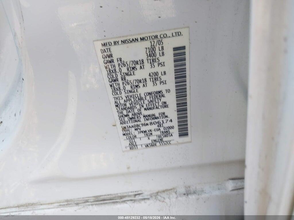 5N3AA08C96N806174 2006 INFINITI QX56 photo no. 9