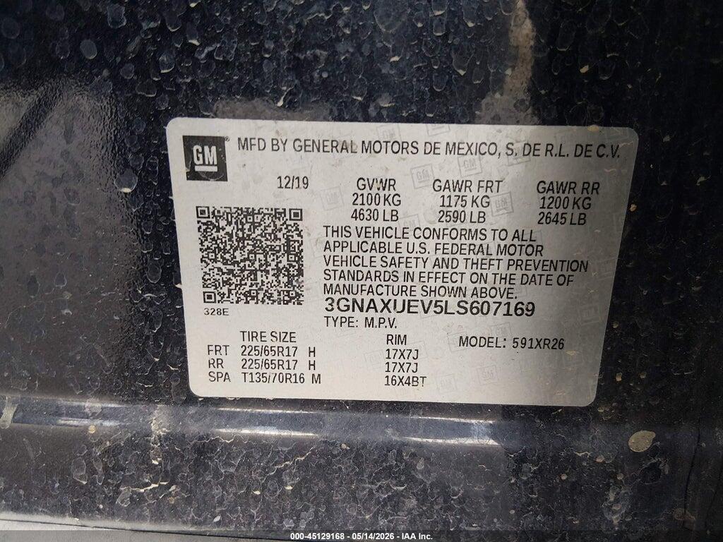 3GNAXUEV5LS607169 2020 CHEVROLET EQUINOX photo no. 9