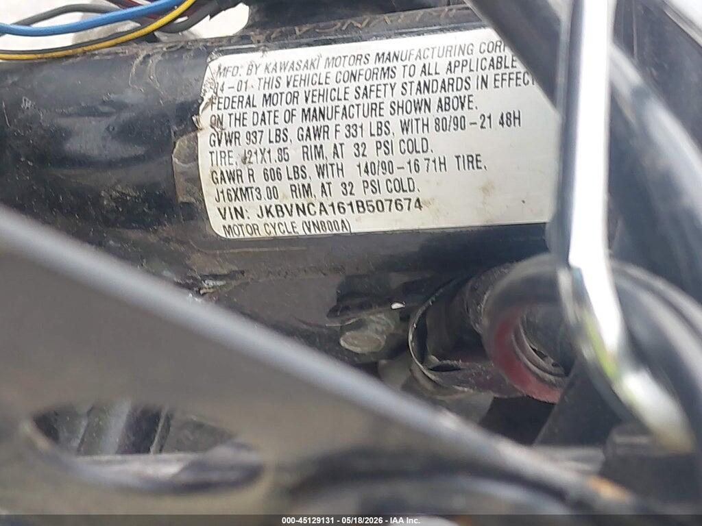 JKBVNCA161B507674 2001 KAWASAKI VN800 photo no. 10