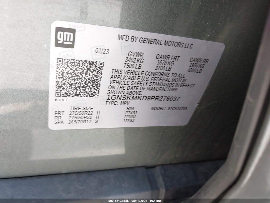 1GNSKMKD9PR276037 2023 CHEVROLET TAHOE photo no. 9
