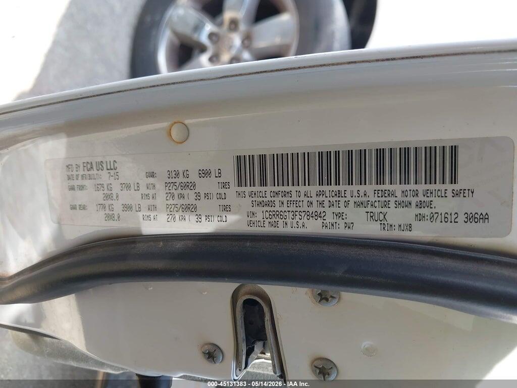 1C6RR6GT3FS784842 2015 RAM 1500 photo no. 9