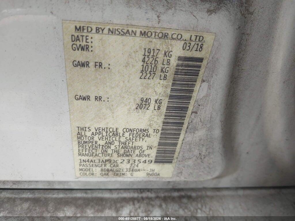 1N4AL3AP9JC233549 2018 NISSAN ALTIMA photo no. 9