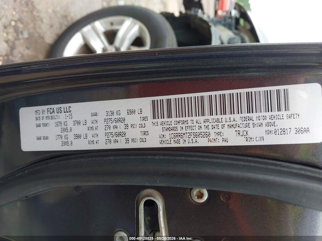 1C6RR6MT2FS605260 2015 RAM 1500 photo no. 9