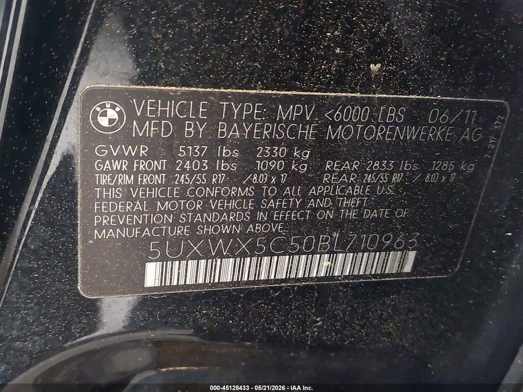 5UXWX5C50BL710963 2011 BMW X3 photo no. 9