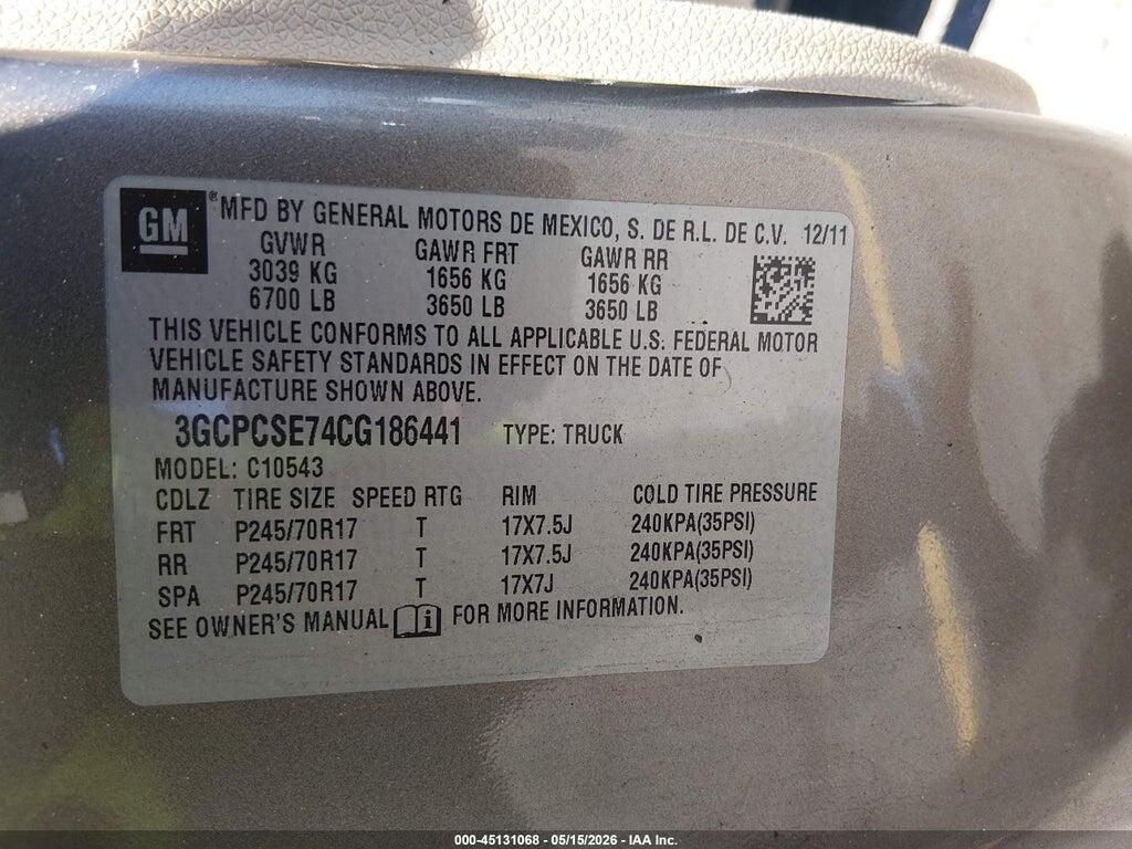 3GCPCSE74CG186441 2012 CHEVROLET SILVERADO 1500 photo no. 9