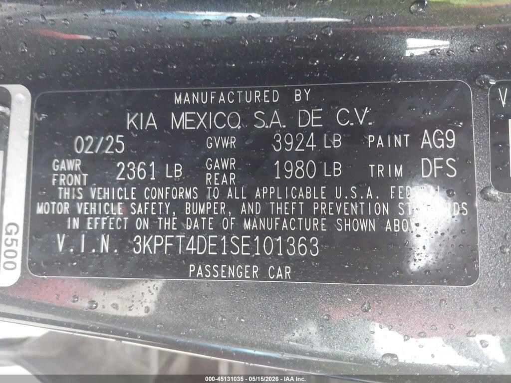 3KPFT4DE1SE101363 2025 KIA K4 photo no. 9
