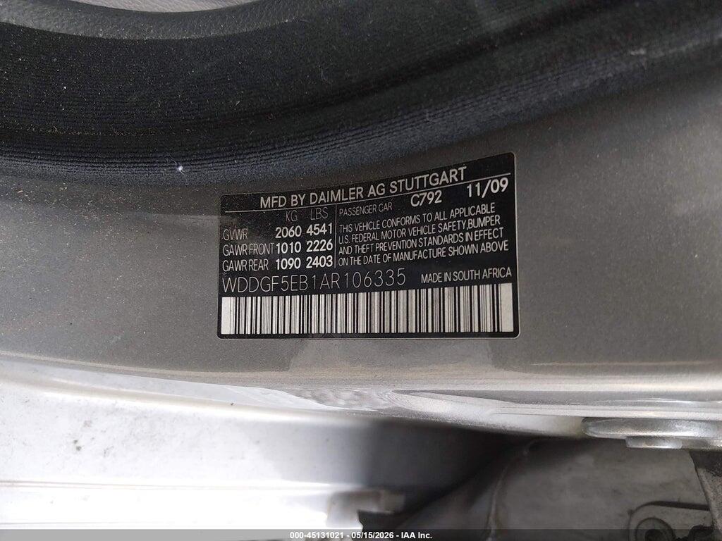 WDDGF5EB1AR106335 2010 MERCEDES-BENZ C 300 photo no. 9
