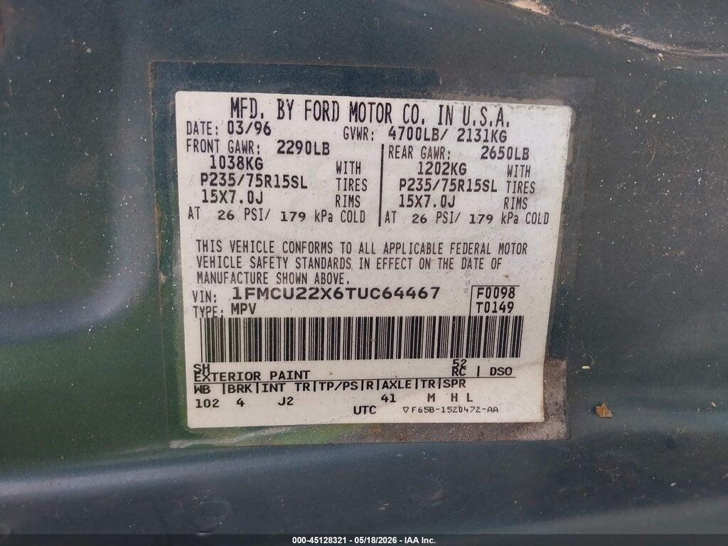 1FMCU22X6TUC64467 1996 FORD EXPLORER photo no. 9