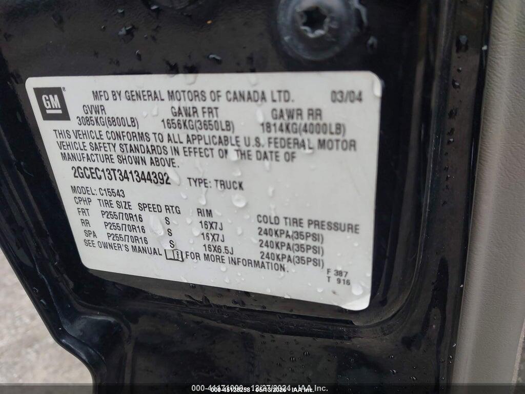 2GCEC13T341344392 2004 CHEVROLET SILVERADO 1500 photo no. 9