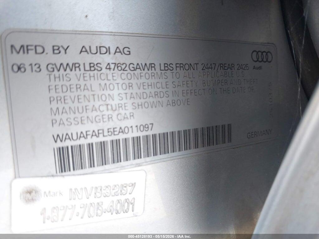 WAUAFAFL5EA011097 2014 AUDI A4 photo no. 9
