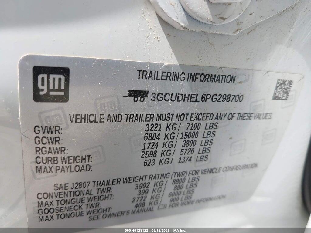 3GCUDHEL6PG298700 2023 CHEVROLET SILVERADO 1500 photo no. 9