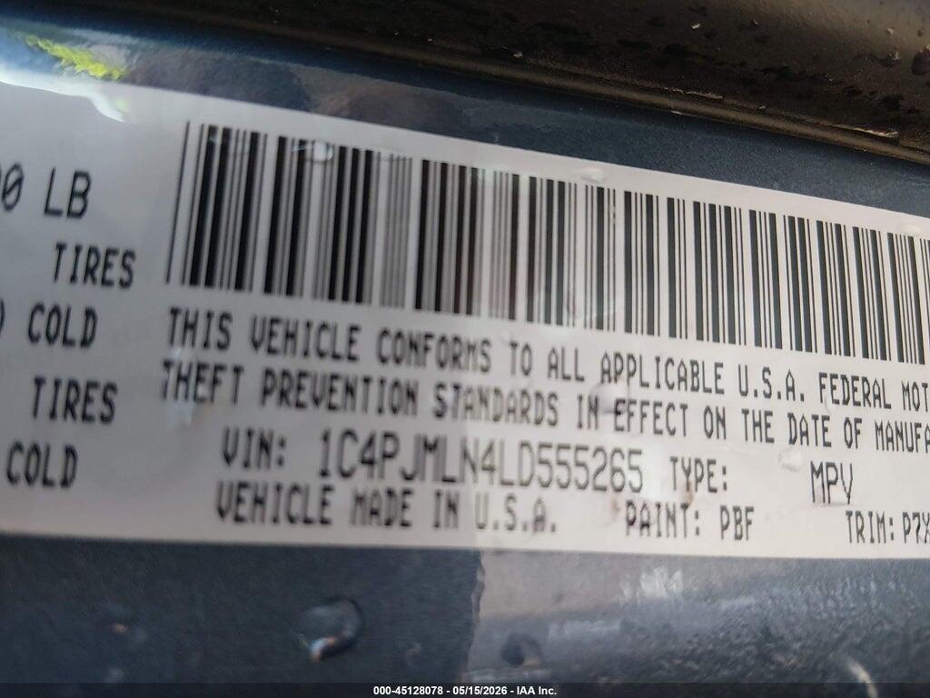 1C4PJMLN4LD555265 2020 JEEP CHEROKEE photo no. 9