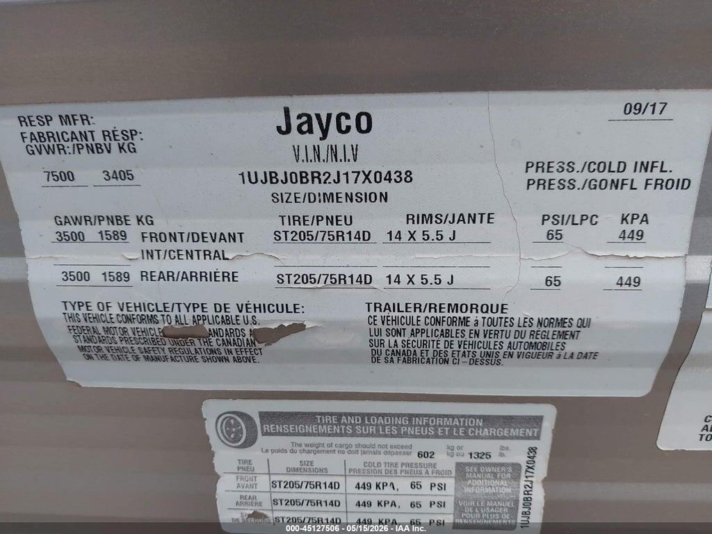 1UJBJ0BR2J17X0438 2018 JAYCO JAY FLIGHT photo no. 9