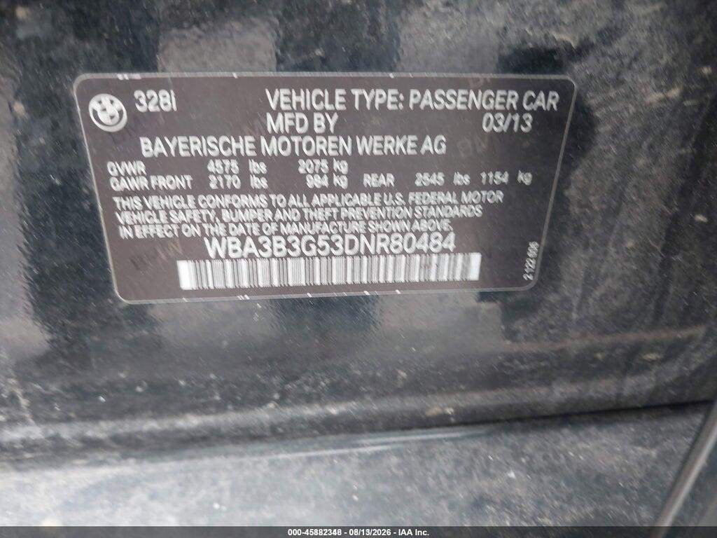 WBA3B3G53DNR80484 2013 BMW 328I photo no. 9