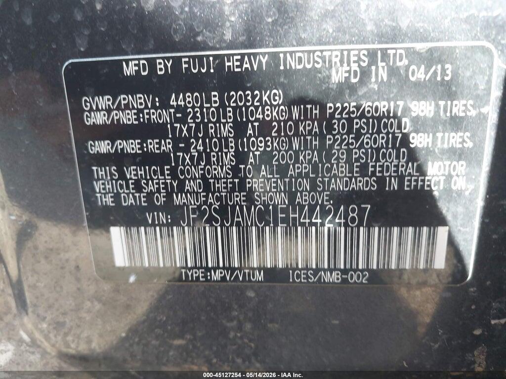 JF2SJAMC1EH442487 2014 SUBARU FORESTER photo no. 9