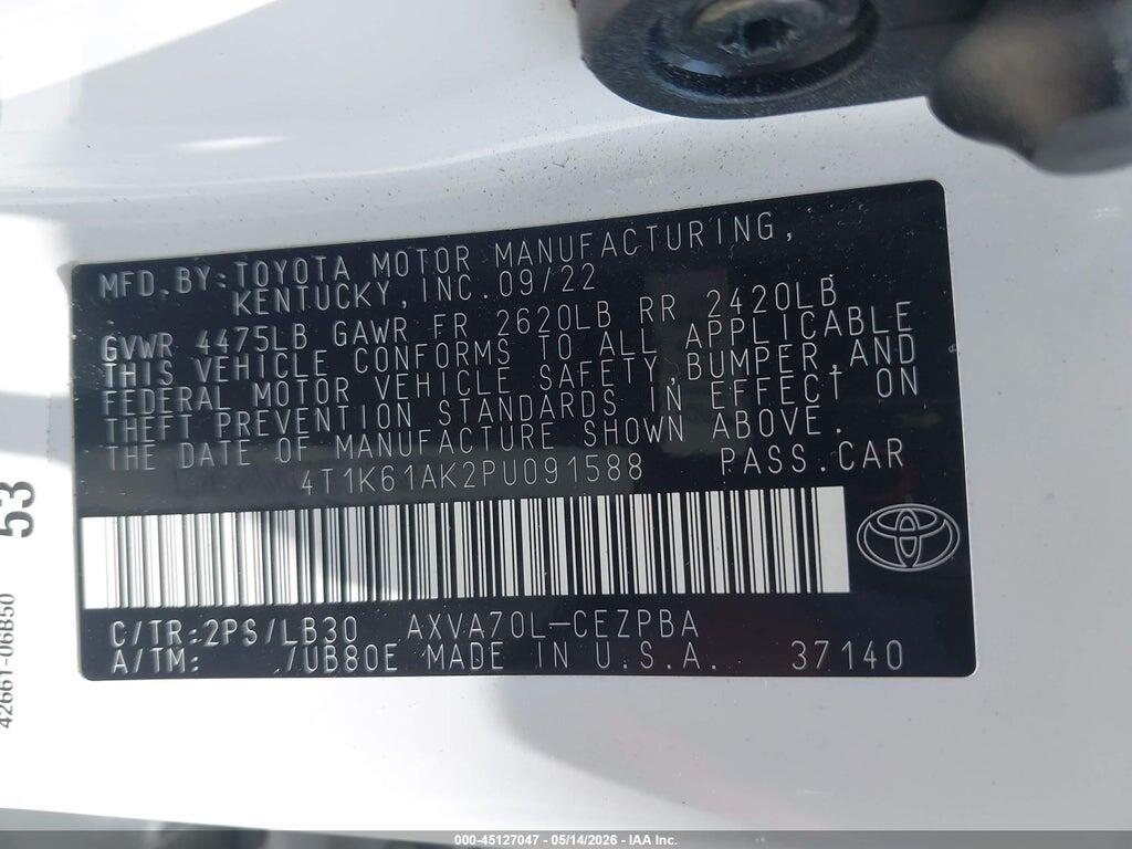 4T1K61AK2PU091588 2023 TOYOTA CAMRY photo no. 9