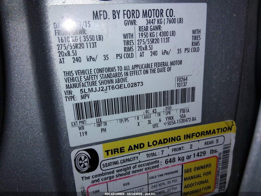 5LMJJ2JT6GEL02873 2016 LINCOLN NAVIGATOR photo no. 9