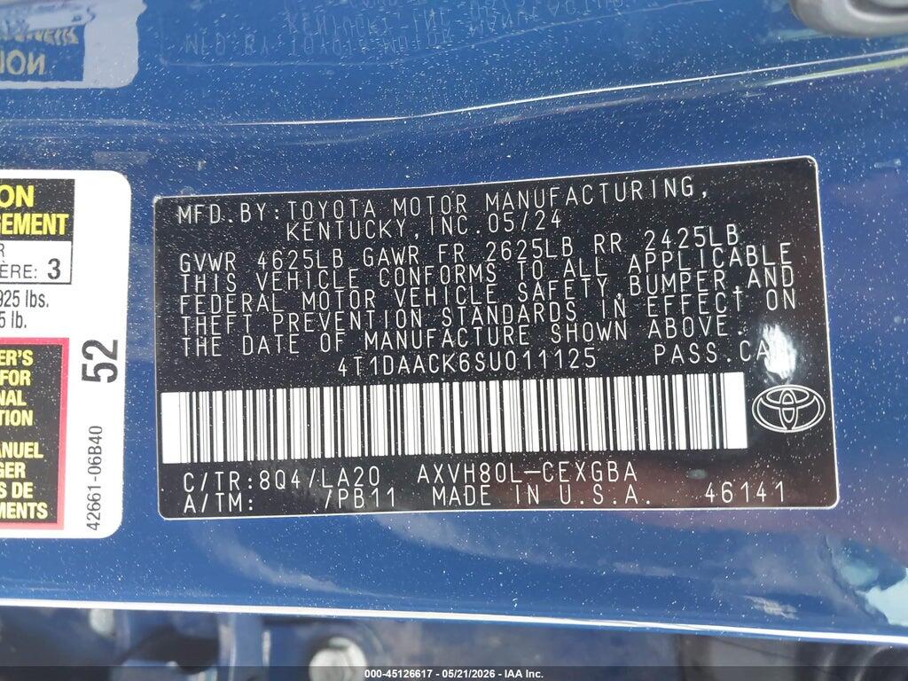 4T1DAACK6SU011125 2025 TOYOTA CAMRY photo no. 9