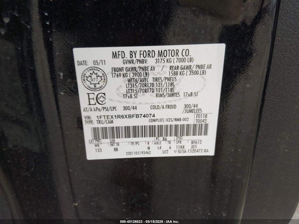 1FTEX1R6XBFB74074 2011 FORD F-150 photo no. 9