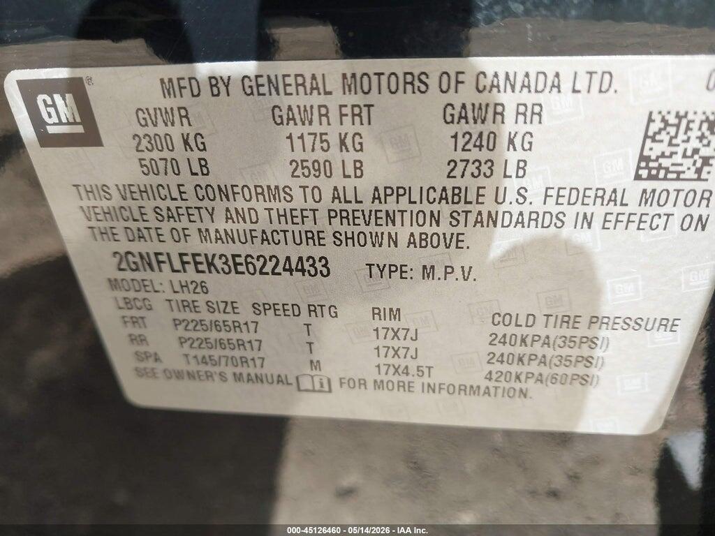 2GNFLFEK3E6224433 2014 CHEVROLET EQUINOX photo no. 9